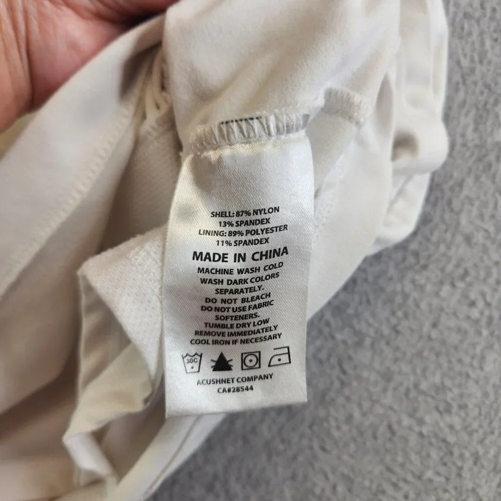 Footjoy Skort Womens L White Jersey Knit Zip Pocket Short Lined Skirt Golf FJ - Picture 8 of 13